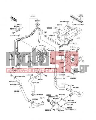 KAWASAKI - NINJA® ZX™-9R 1999 - Κινητήρας/Κιβώτιο Ταχυτήτων - Radiator - 39192-1112 - PIPE-WATER