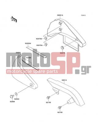 KAWASAKI - VULCAN 800 CLASSIC 1999 - Εξωτερικά Μέρη - Side Covers/Chain Cover - 92093-1406 - SEAL,SIDE COVER,RH