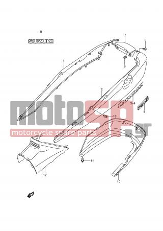 SUZUKI - AN400 (E2) Burgman 2006 - Body Parts - FRAME COVER (AN400SK5/SK6) - 47111-14G00-YU7 - COVER, FRAME RH (RED)
