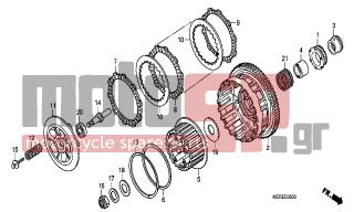 HONDA - CBF600SA (ED) ABS BCT 2009 - Engine/Transmission - CLUTCH - 22118-MEE-000 - GUIDE B, CLUTCH OUTER (2MM HOLE)