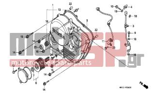HONDA - XR600R (ED) 1997 - Engine/Transmission - RIGHT CRANKCASE COVER - 11333-MN1-870 - COVER, OIL FILTER