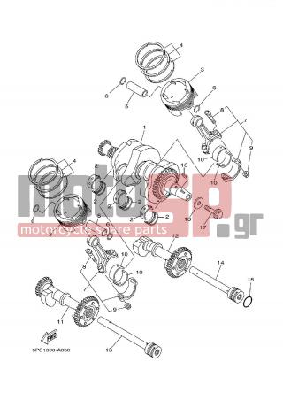 YAMAHA - TDM 900 (GRC) 2002 - Κινητήρας/Κιβώτιο Ταχυτήτων - CRANKSHAFT PISTON - 5BE-11603-00-00 - Piston Ring Set (std)