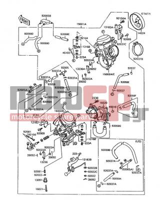 KAWASAKI - VULCAN 1500 1998 - Engine/Transmission - Carburetor - 13236-1165 - LEVER-COMP,LINK,RR