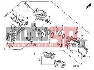 HONDA - XL1000VA (ED)-ABS Varadero 2009 - Brakes - REAR BRAKE CALIPER - 06435-MAT-016 - PAD SET, RR.