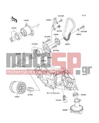 KAWASAKI - VERSYS® ABS 2014 - Engine/Transmission - Oil Pump - 32155-0029 - PIPE,OIL FILTER