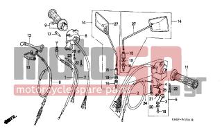 HONDA - C50 (GR) 1996 - Frame - HANDLE LEVER/SWITCH/ CABLE (C50SP/C50ST) - 88113-GA7-600 - COVER, LOCK NUT