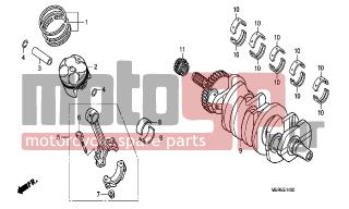 HONDA - CBF600SA (ED) ABS BCT 2009 - Κινητήρας/Κιβώτιο Ταχυτήτων - CRANKSHAFT/PISTON - 13315-MEE-003 - BEARING C, CRANKSHAFT(GREEN)