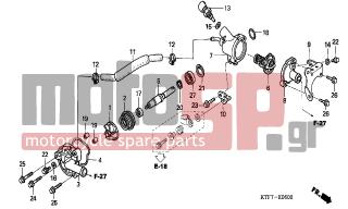 HONDA - SH150 (ED) 2008 - Engine/Transmission - WATER PUMP - 19320-KTF-640 - PLATE COMP., THERMOSTAT COVER