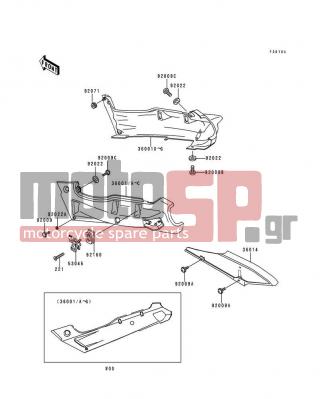 KAWASAKI - NINJA® ZX™-6 1997 - Εξωτερικά Μέρη - Side Covers/Chain Cover(ZX600-E5) - 36001-1493-DS - COVER-SIDE,LH,L.W.GREEN