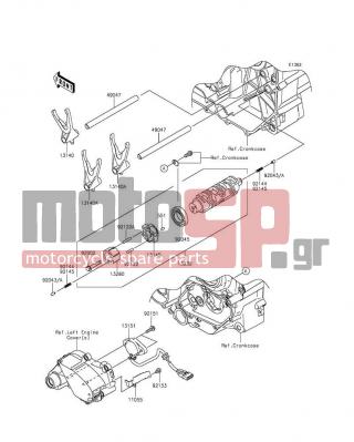 KAWASAKI - VULCAN® 1700 VOYAGER® ABS 2014 - Κινητήρας/Κιβώτιο Ταχυτήτων - Gear Change Drum/Shift Fork(s)