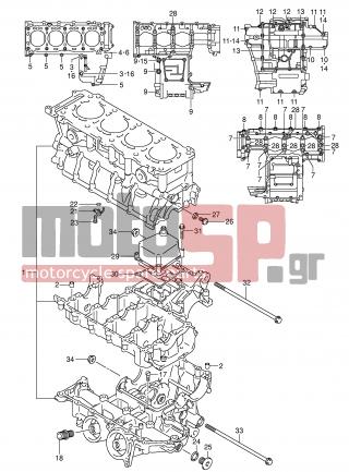 SUZUKI - GSX-R600 (E2) 2001 - Κινητήρας/Κιβώτιο Ταχυτήτων - CRANKCASE - 09103-09012-000 - BOLT (9X95)