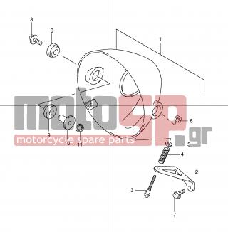 SUZUKI - GSF600S (E2) 2003 - Body Parts - HEADLAMP HOUSING (WITH OUT COWLING) - 51825-25D00-000 - NUT
