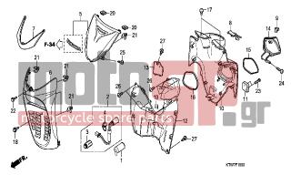 HONDA - SH300 (ED) 2007 - Body Parts - FRONT COVER - 81141-KTW-900ZB - LID, L. POCKET *NHA48M*