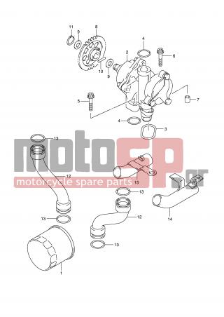 SUZUKI - GSF1200 (E2) 2006 - Engine/Transmission - OIL PUMP - 16481-48B01-000 - PIPE, OUTLET