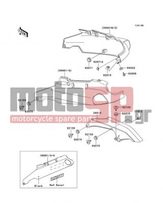 KAWASAKI - NINJA® ZX™-11 1995 - Body Parts - Side Covers/Chain Cover(ZX1100-D3)