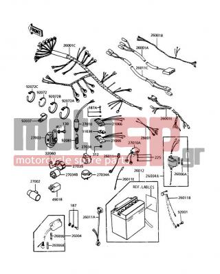 KAWASAKI - POLICE 1000 1995 -  - Chassis Electrical Equipment - 26006-1005 - FUSE,30A,L=25