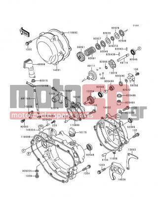 KAWASAKI - KDX200 1994 - Engine/Transmission - Engine Cover(s) - 610A0408 - ROLLER,4X8