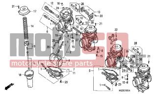 HONDA - CBR1000F (ED) 1991 - Engine/Transmission - CARBURETOR (COMPONENT PARTS)