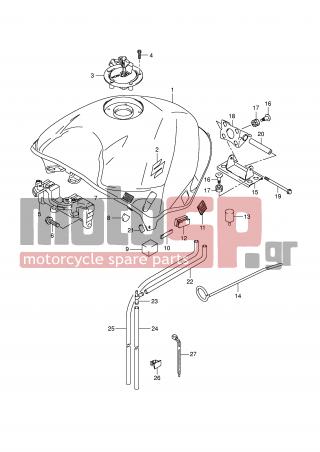 SUZUKI - GSR600A (E2) 2008 - Body Parts - FUEL TANK (MODEL K6) - 44572-02F01-000 - FASTENER