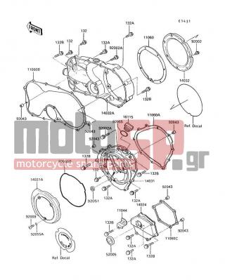 KAWASAKI - VULCAN 750 1994 - Engine/Transmission - Engine Cover(s) - 11060-1090 - GASKET,CLUTCH COVER