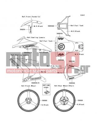 KAWASAKI - NINJA® ZX™-10R ABS 2013 - Body Parts - Decals(P.F.S.White)(KDF)(CA,US)