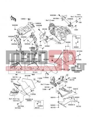 KAWASAKI - NINJA® ZX™-14R 2013 - Body Parts - Cowling Lowers