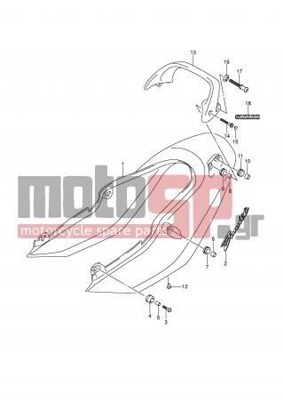 SUZUKI - GSF600S (E2) 2003 - Body Parts - SEAT TAIL COVER (GSF600K1/UK1) - 47115-19F00-000 - CUSHION, FRONT (10X22X15)