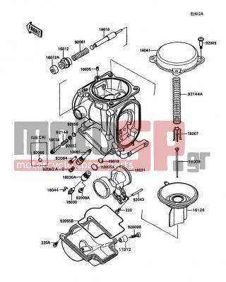 KAWASAKI - NINJA® ZX™-11 1993 - Engine/Transmission - Carburetor Parts(015043&NAMI.) - 49019-3707 - FILTER-FUEL,STRAINER