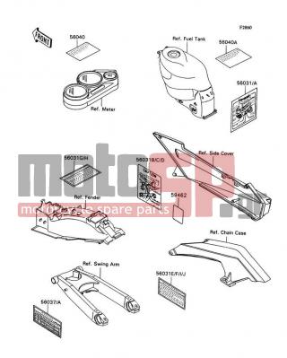 KAWASAKI - NINJA® ZX™-11 1993 - Body Parts - Label - 56031-1727 - LABEL-MANUAL,OIL&OIL FILTER