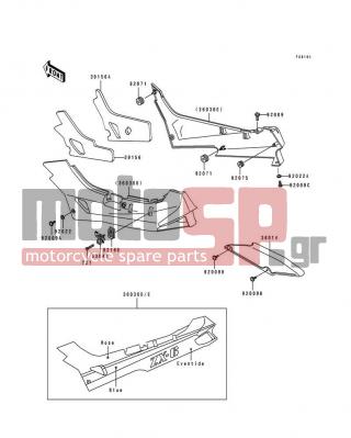 KAWASAKI - NINJA® ZX™-6 1993 - Body Parts - Side Cover/Chain Case(ZX600-D4) - 39156-1202 - PAD,SIDE COVER,LH