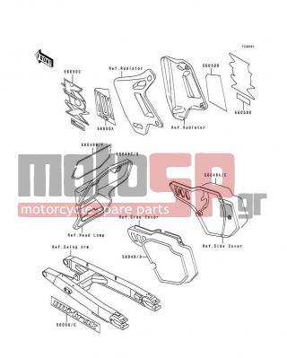 KAWASAKI - KDX200 1991 - Body Parts - Label(White) - 56050-1644 - MARK,SHROUD,RH
