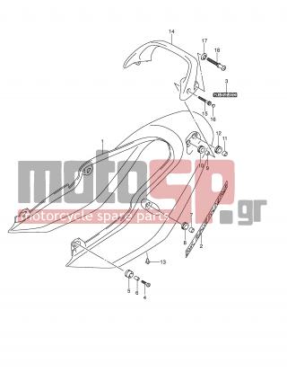 SUZUKI - GSF600S (E2) 2003 - Body Parts - SEAT TAIL COVER (GSF600SK4/SUK4) - 68165-16B00-YD8 - EMBLEM, 