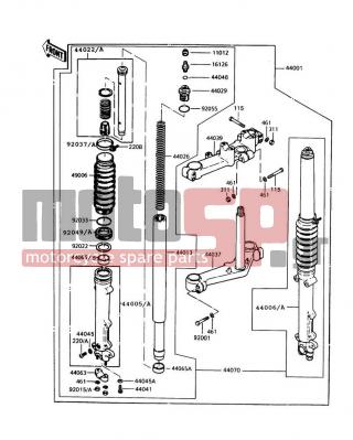 KAWASAKI - POLICE 1000 1991 -  - Front Fork - 44063-011 - HOLDER-FRONT AXLE