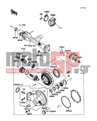 KAWASAKI - VOYAGER XII 1991 - Engine/Transmission - Drive Shaft/Final Gear - 92037-1112 - CLAMP,BOOT FITTING