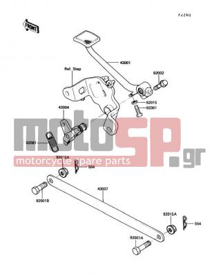 KAWASAKI - 454 LTD 1990 -  - Brake Pedal/Torque Link - 92015-1428 - NUT,FLANGED,10MM