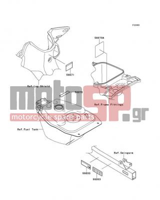 KAWASAKI - EDGE R 2012 - Body Parts - Labels - 56033-0353 - LABEL-MANUAL,CHAIN
