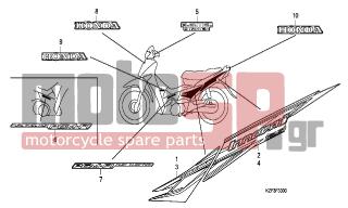 HONDA - ANF125A (GR) Innova 2010 - Body Parts - STRIPE-MARK - 87130-KZF-920ZC - MARK (HONDA) (110MM) *TYPE3*