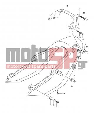 SUZUKI - GSF600S (E2) 2003 - Body Parts - SEAT TAIL COVER (GSF600K3/UK3/LK3) - 68131-31F00-MB7 - EMBLEM, TAIL COVER