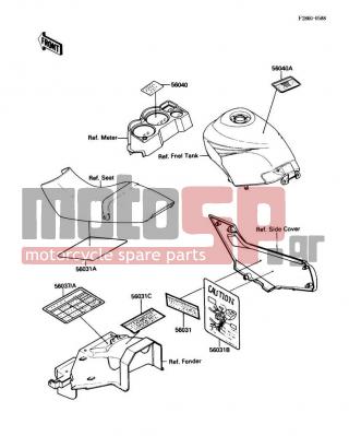 KAWASAKI - NINJA® 250R 1989 - Body Parts - Labels