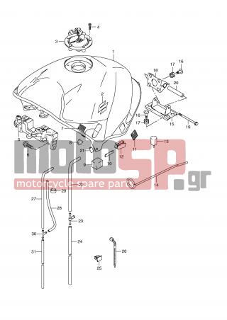 SUZUKI - GSR600A (E2) 2008 - Body Parts - FUEL TANK (MODEL L0) - 44100-44G10-YAY - TANK ASSY, FUEL (BLACK)