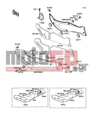 KAWASAKI - NINJA® ZX™-7 1989 - Body Parts - Side Covers/Chain Cover - 39156-1128 - PAD,SIDE COVER,LH,RR