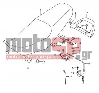 SUZUKI - GS500E (E2) 1994 - Body Parts - SEAT (MODEL K/L/M/N/P/R) - 09329-10001-000 - CUSHION, FRONT