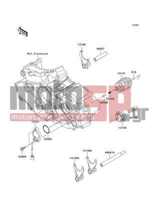 KAWASAKI - KX™450F 2012 - Κινητήρας/Κιβώτιο Ταχυτήτων - Gear Change Drum/Shift Fork(s)