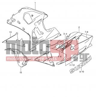 SUZUKI - GSX-R600 (E2) 2001 - Body Parts - UNDER COWLING (MODEL K1) - 68220-39F00-0JW - EMBLEM, 