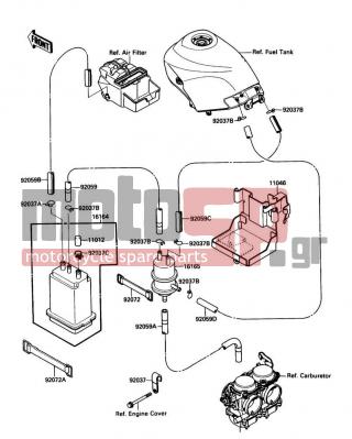 KAWASAKI - NINJA® 250R 1988 - Body Parts - Fuel Evaporative System