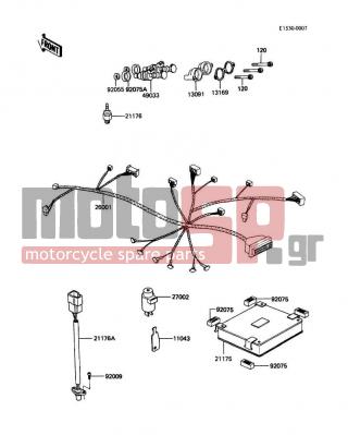 KAWASAKI - VOYAGER 1988 - Engine/Transmission - Fuel Injection - 13169-1605 - PLATE,INJECTION NOZZLE