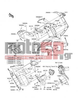 KAWASAKI - NINJA® 1000 ABS 2012 - Εξωτερικά Μέρη - Cowling(Center) - 55028-0346-660 - COWLING,LWR,LH,M.S.BLACK