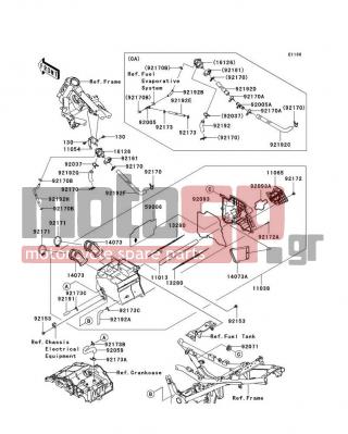 KAWASAKI - NINJA® 250R 2012 - Engine/Transmission - Air Cleaner - 14073-0146 - DUCT,CARBURETOR