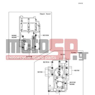 KAWASAKI - NINJA® 250R 2012 - Engine/Transmission - Crankcase Bolt Pattern - 92002-1584 - BOLT,FLANGED,6X60