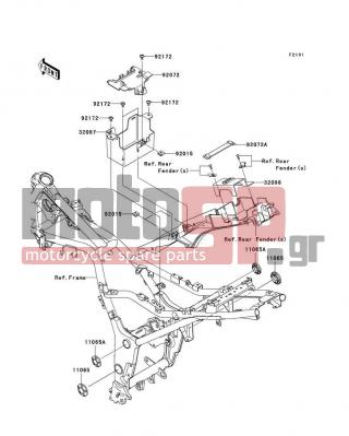 KAWASAKI - NINJA® 250R 2012 -  - Frame Fittings - 11065-0262-18T - CAP,SWING ARM BRACKET,BLACK